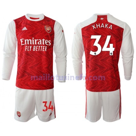 Maillot de Foot Arsenal Granit Xhaka 34 Domicile 2020-21 Manches Longues - Enfant